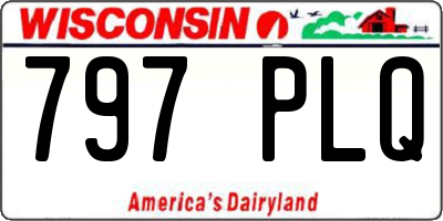 WI license plate 797PLQ