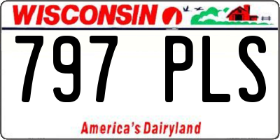 WI license plate 797PLS