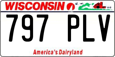 WI license plate 797PLV