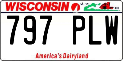 WI license plate 797PLW