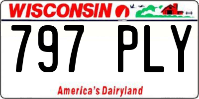 WI license plate 797PLY