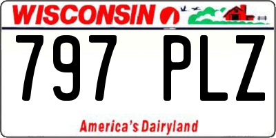 WI license plate 797PLZ