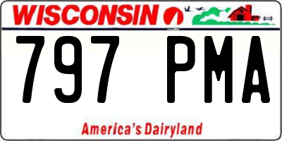 WI license plate 797PMA