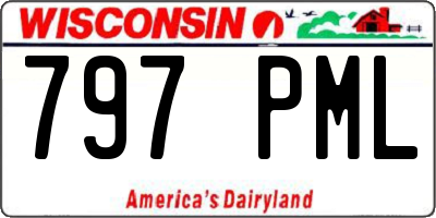 WI license plate 797PML