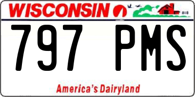 WI license plate 797PMS