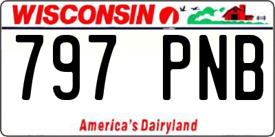 WI license plate 797PNB