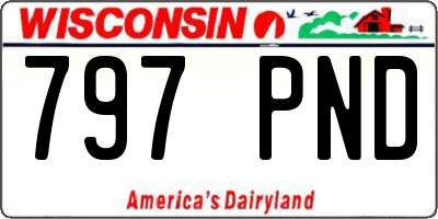 WI license plate 797PND