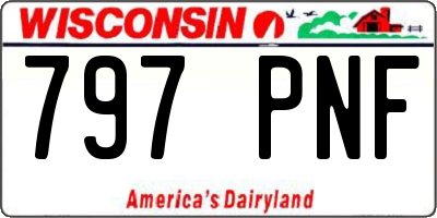 WI license plate 797PNF