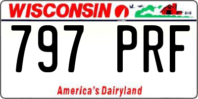 WI license plate 797PRF
