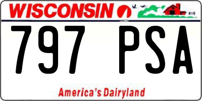 WI license plate 797PSA