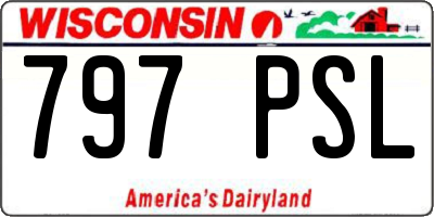 WI license plate 797PSL