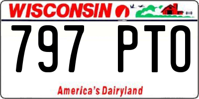 WI license plate 797PTO