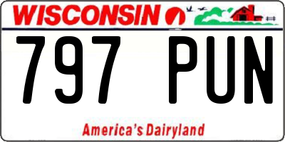 WI license plate 797PUN