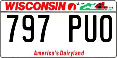 WI license plate 797PUO