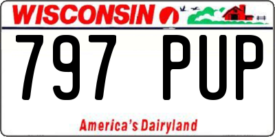 WI license plate 797PUP