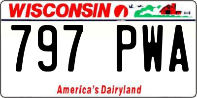WI license plate 797PWA