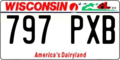 WI license plate 797PXB