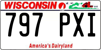 WI license plate 797PXI