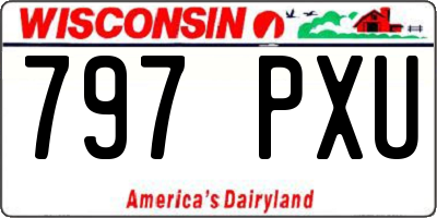 WI license plate 797PXU