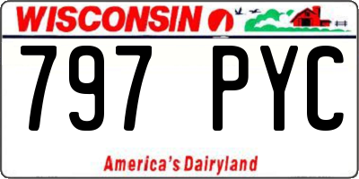 WI license plate 797PYC
