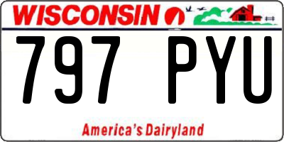 WI license plate 797PYU