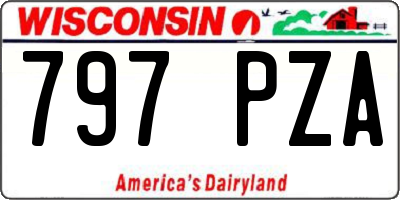 WI license plate 797PZA