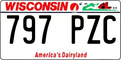 WI license plate 797PZC