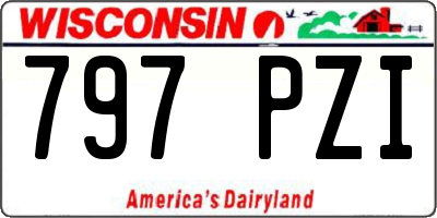 WI license plate 797PZI
