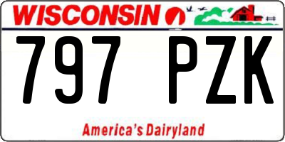 WI license plate 797PZK