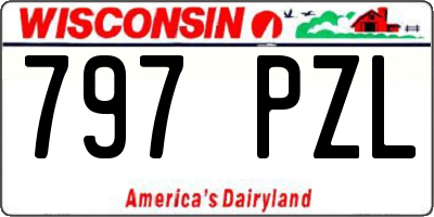 WI license plate 797PZL
