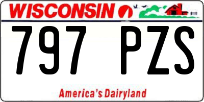 WI license plate 797PZS