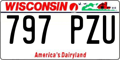 WI license plate 797PZU