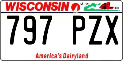 WI license plate 797PZX