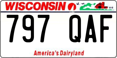 WI license plate 797QAF