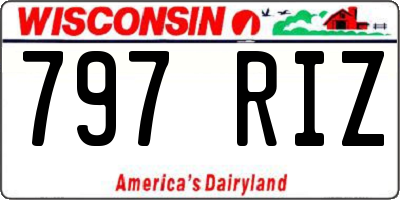 WI license plate 797RIZ
