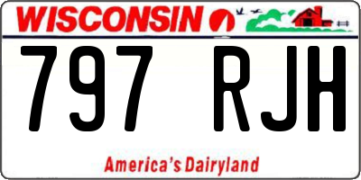 WI license plate 797RJH
