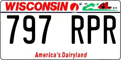 WI license plate 797RPR