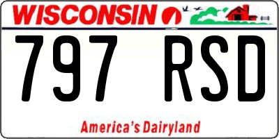 WI license plate 797RSD