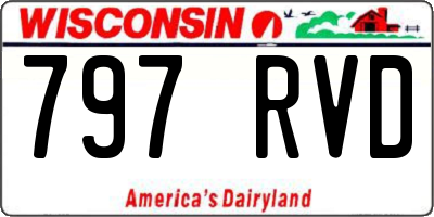 WI license plate 797RVD