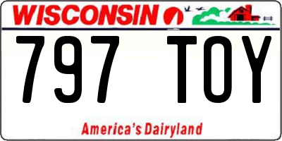 WI license plate 797TOY