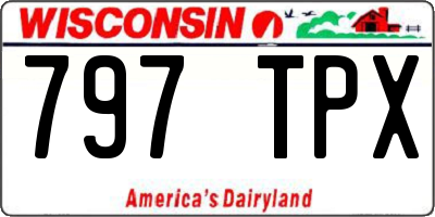 WI license plate 797TPX
