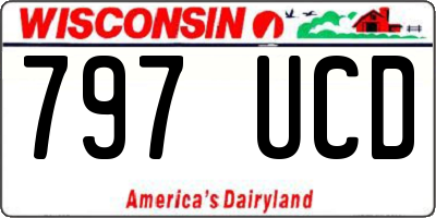 WI license plate 797UCD