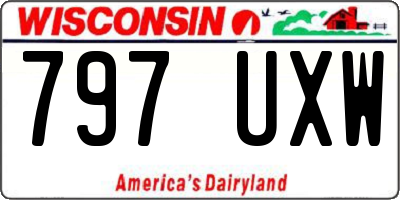WI license plate 797UXW