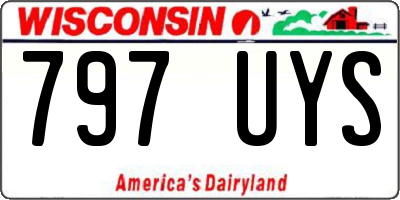 WI license plate 797UYS