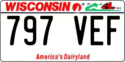 WI license plate 797VEF