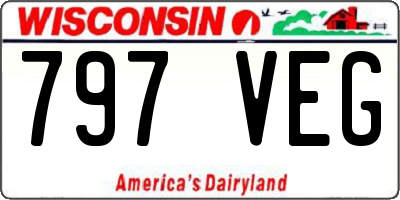 WI license plate 797VEG