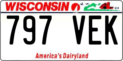 WI license plate 797VEK
