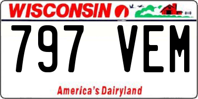 WI license plate 797VEM