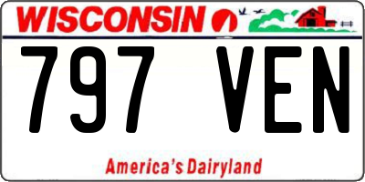 WI license plate 797VEN
