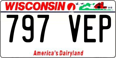 WI license plate 797VEP